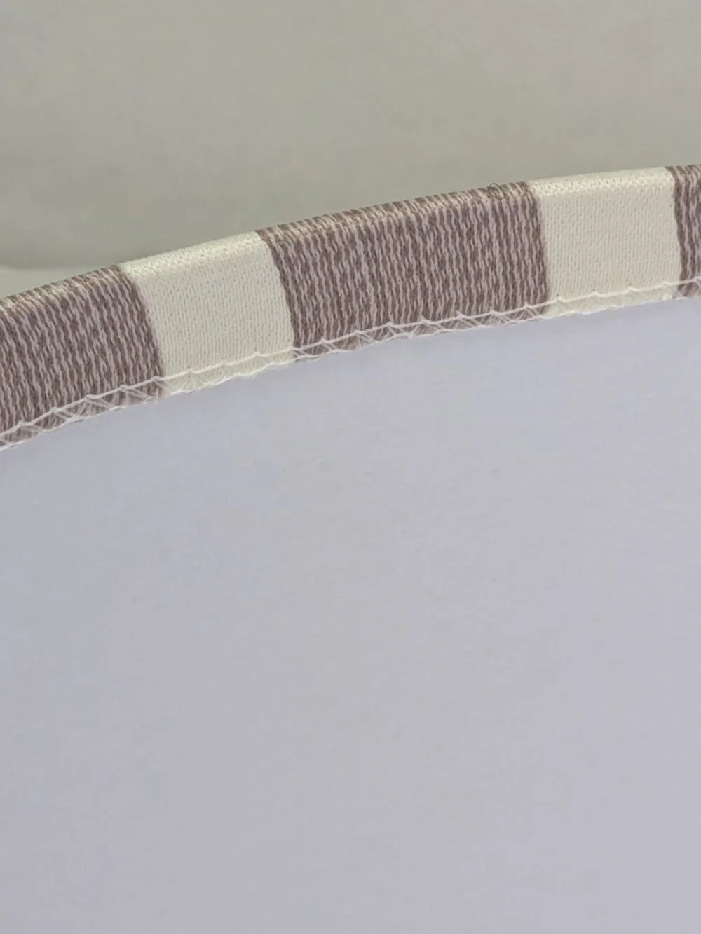 Vintage Striped Brocade Round Hat Box Taupe Cream Fabric Storage Case Unisex